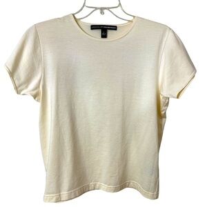Ellen Tracy Tank Top Large, Color Ivory Short Sleeve,Cotton, Poly & Spandex☑️